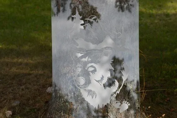 Bear Etched Glass Vinyl Decals Sliding Door Safety Stickers