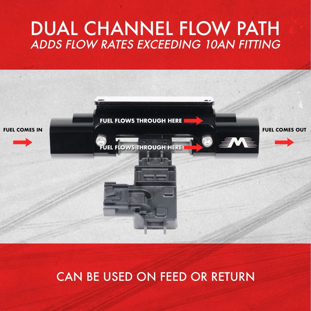 Billet Dual Channel In Line Flex Fuel Sensor Mount 6, 8, 10AN Sensor Not Included