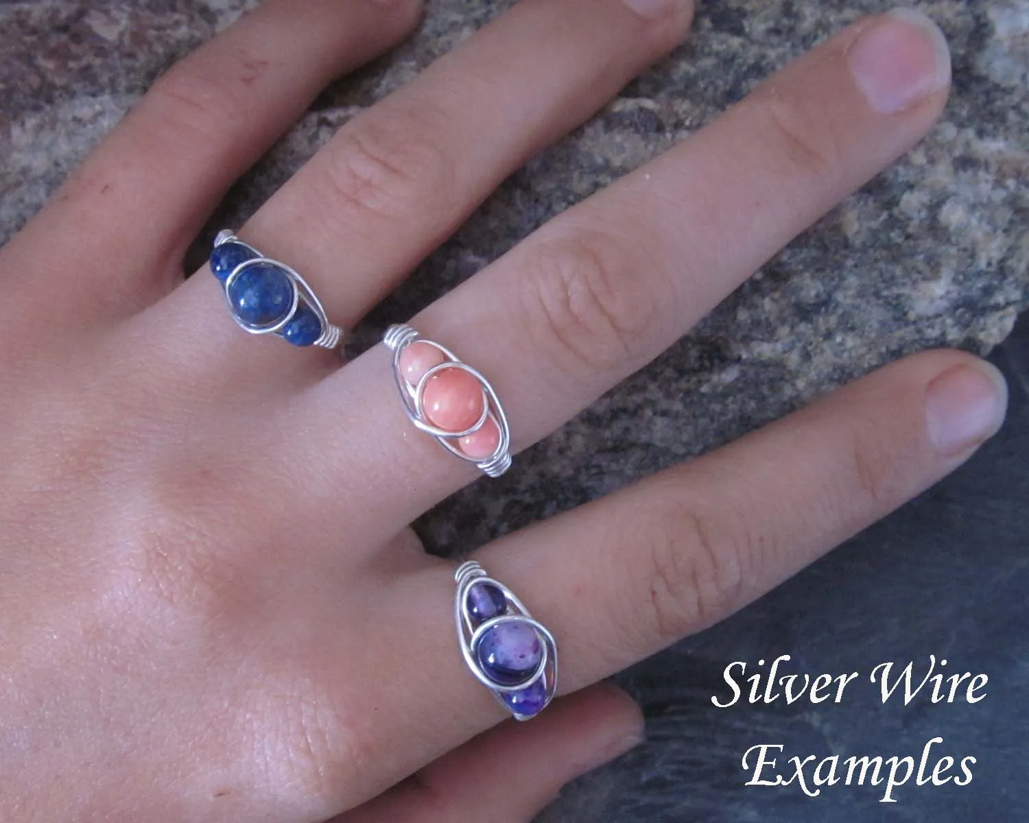 Black Hematite Wire Wrapped Ring 1pc (Custom Sizes)