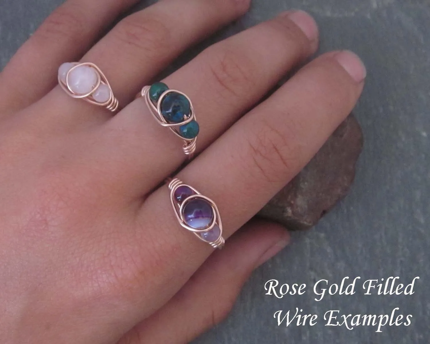 Black Hematite Wire Wrapped Ring 1pc (Custom Sizes)