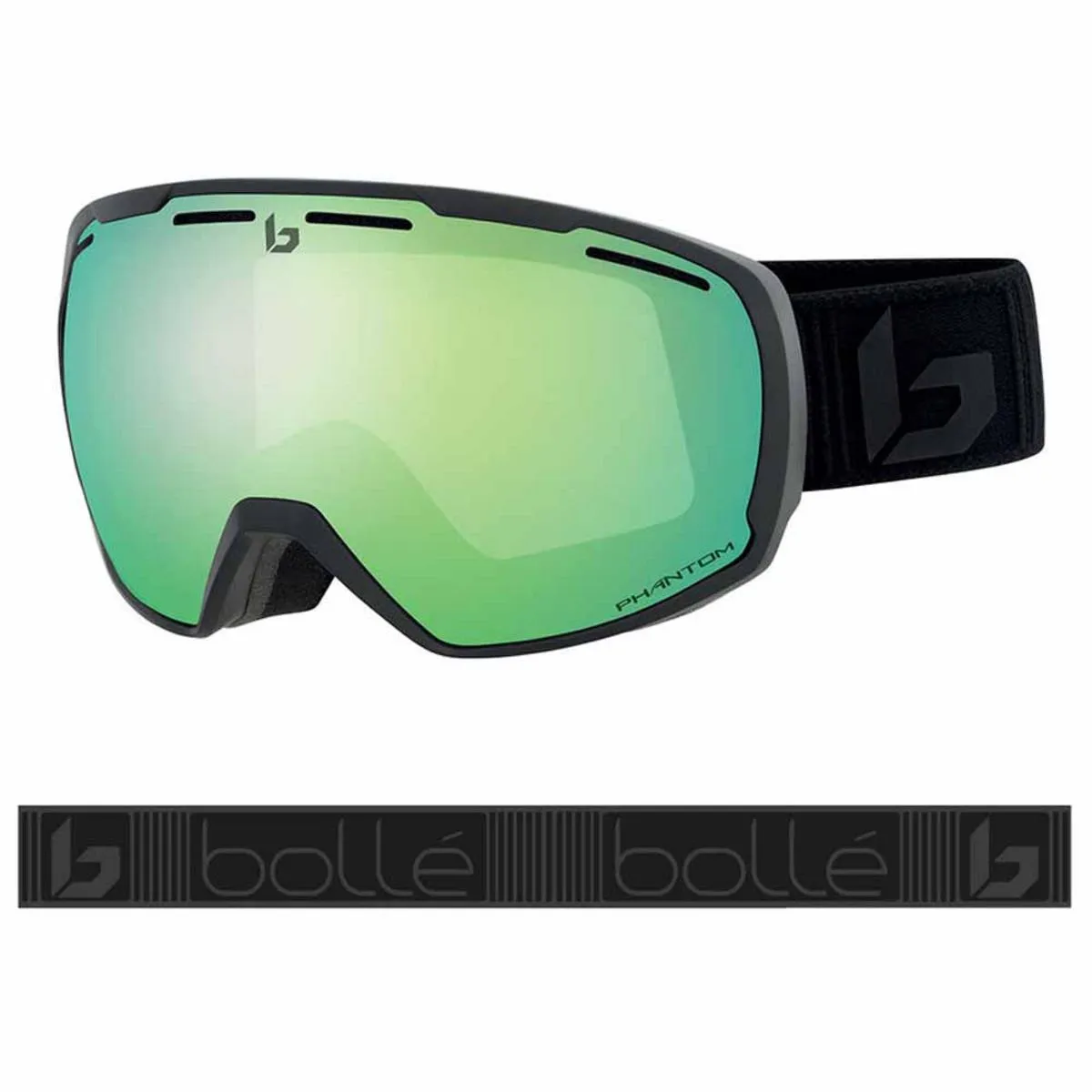 Bolle Laika Goggle Black Corp Matte - Phantom Green Emerald Photochromic