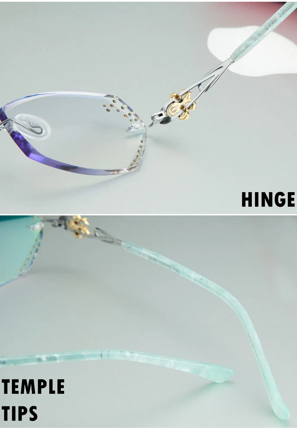 Chashma Women's Rimless Square Titanium Eyeglasses 2889