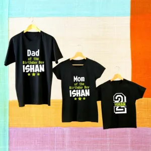 Dad Mom of the Birthday Boy Personalized 2nd Birthday T-Shirts