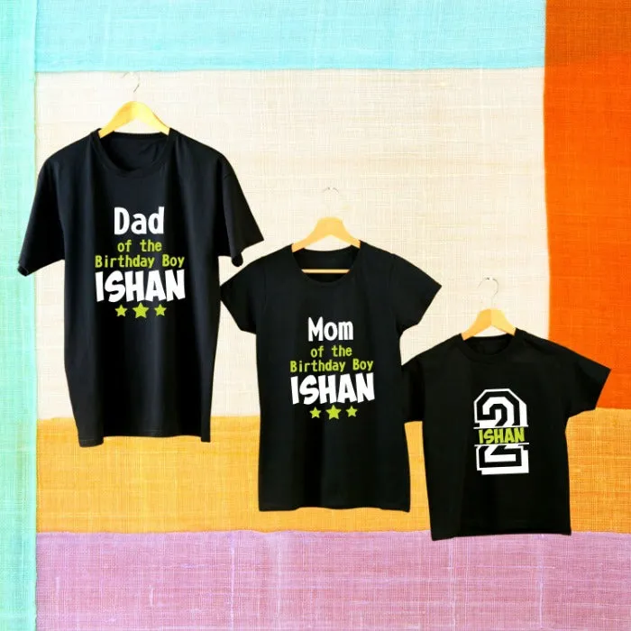 Dad Mom of the Birthday Boy Personalized 2nd Birthday T-Shirts