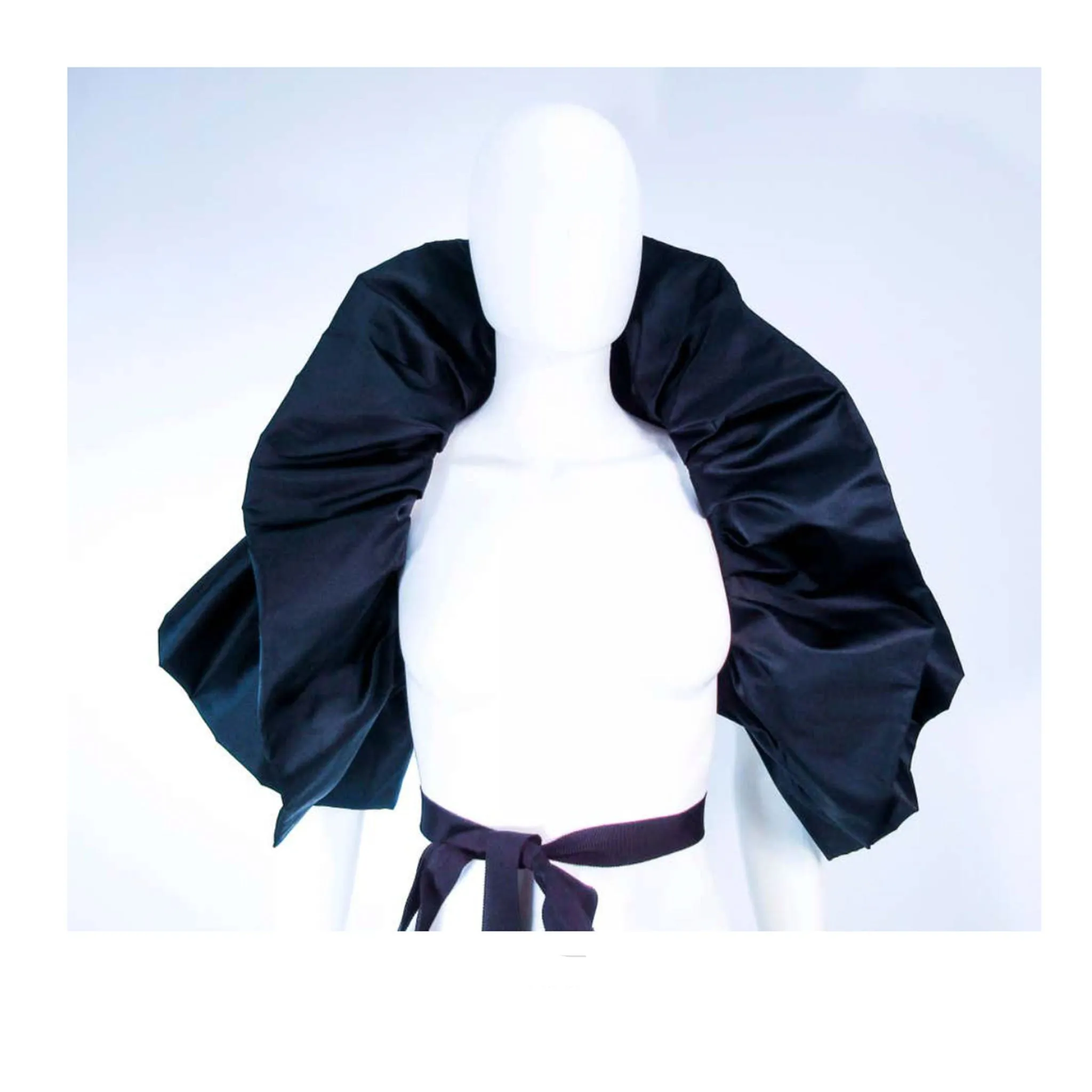 ELIZABETH MASON COUTURE 'Avant Garde' Black Silk Wrap Made to Order