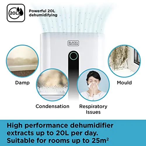 Extra Large High Performance 20 Litre Dehumidifier BLACK (New)