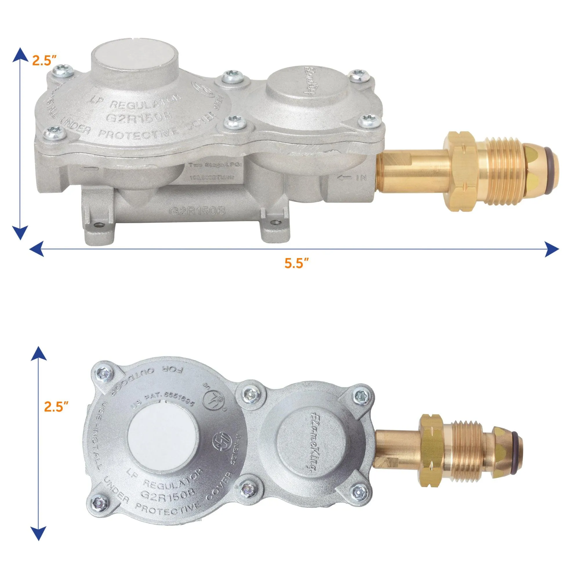 Flame King 2-Stage LP Propane Gas Regulator with POL