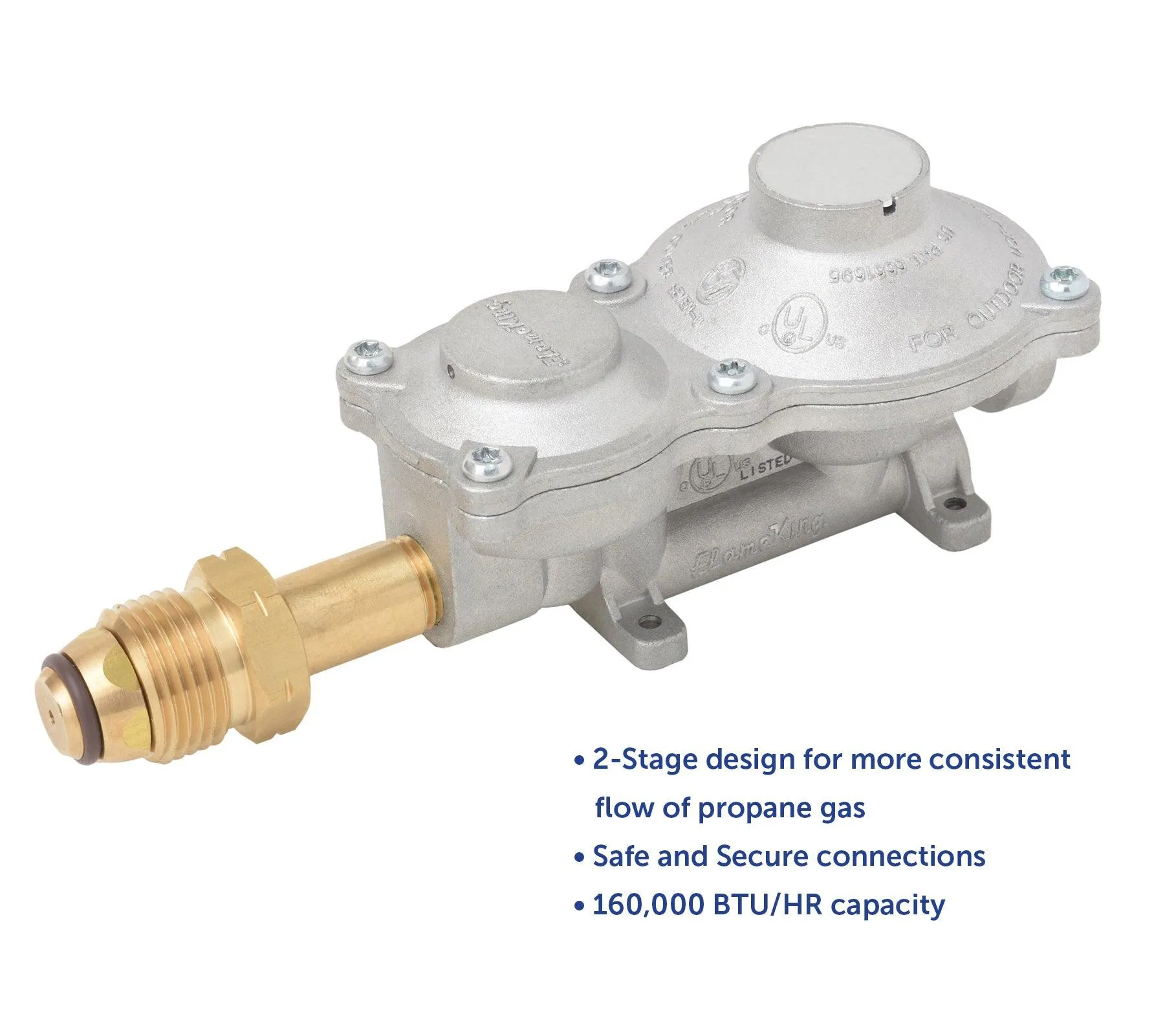 Flame King 2-Stage LP Propane Gas Regulator with POL