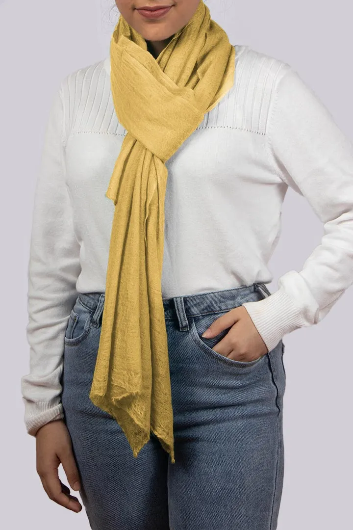 Handwoven Sunburst Yellow Cashmere Scarf Shawl Wrap