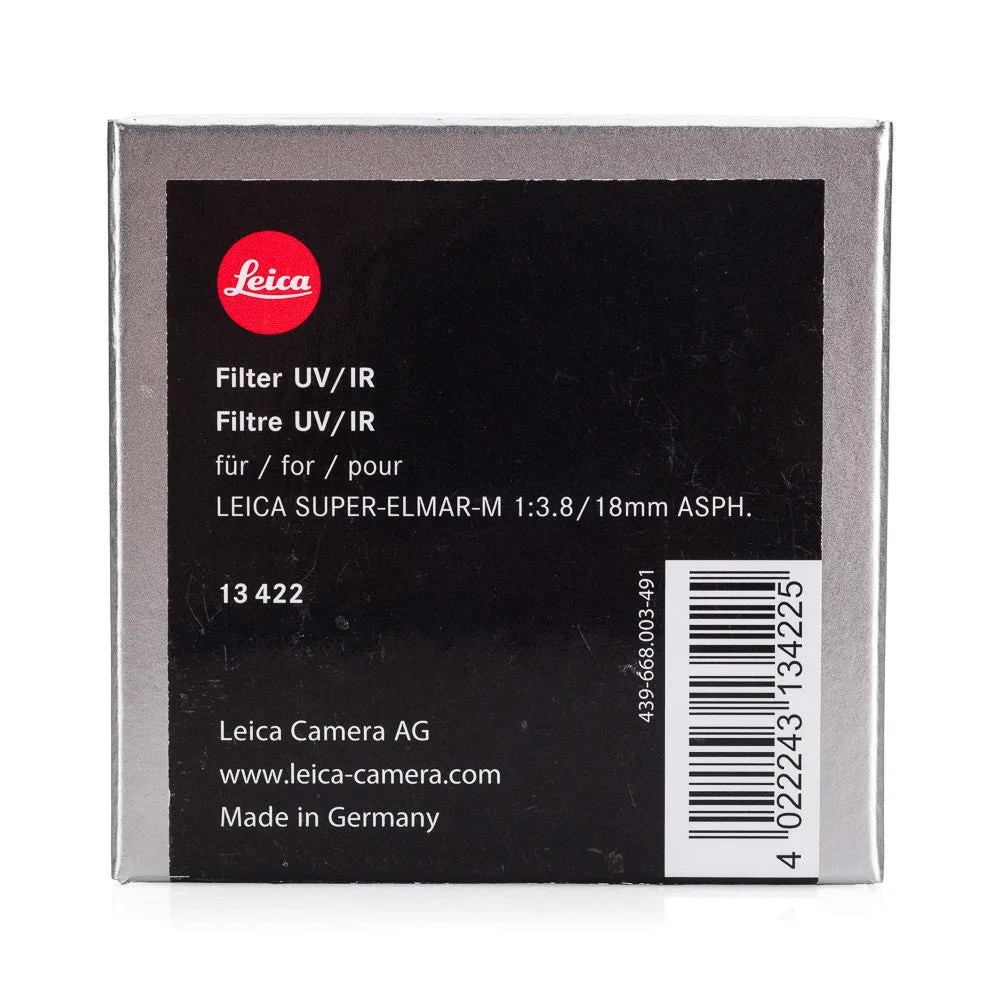 Leica UV/IR Filter for 18mm/f3.8 ASPH