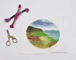 "Ireland" Waldorf Inspired Embroidery Background, Fill in with Your Own Stitches