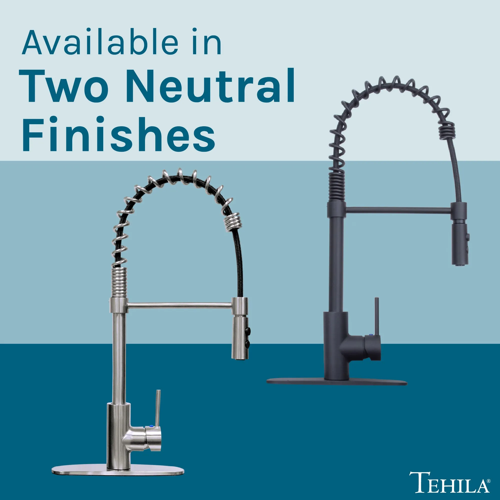Tehila Stainless Steel Finish High Arc Coil Pull-Down Faucet