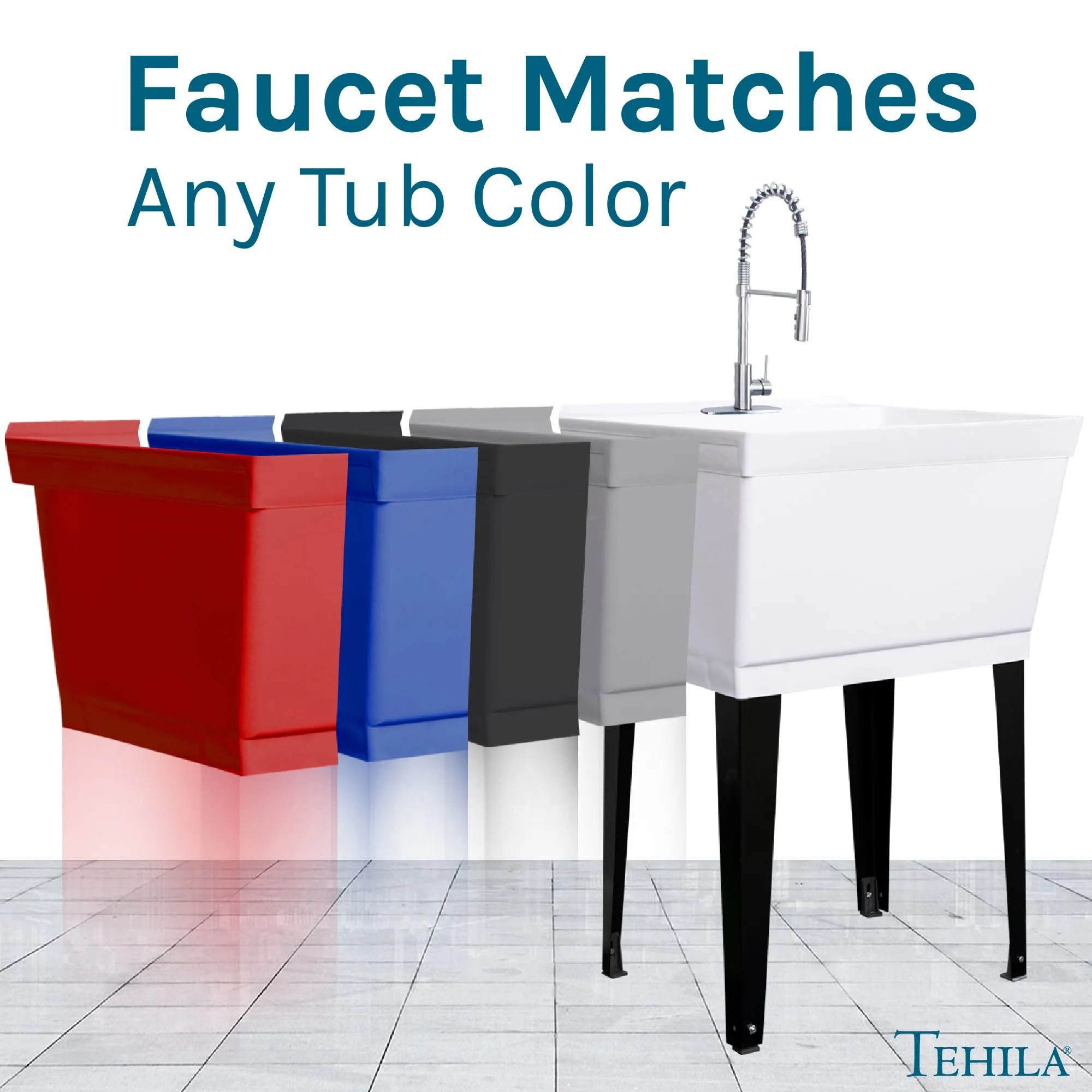 Tehila Stainless Steel Finish High Arc Coil Pull-Down Faucet
