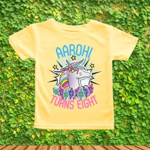 Unicorn Theme Customized T-Shirt for 8th Birthday | Eighth Birthday