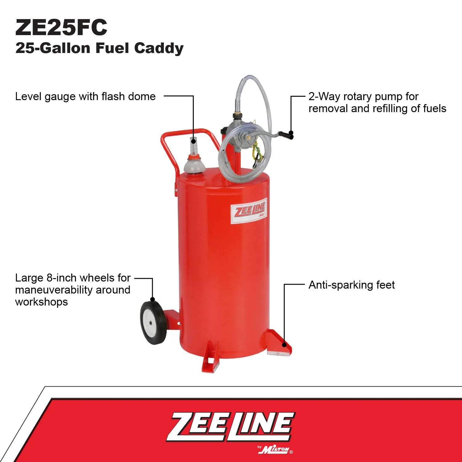 ZE25FC - 25-Gallon Fuel Caddy w/Two-Way Rotary Pump